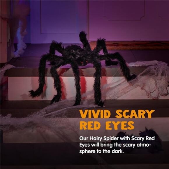 Halloween Realistic Hairy Spiders Set (5 Packs), Halloween Spider Props - Picture 3 of 8